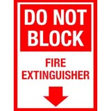 Do not block fire extinguisher signs